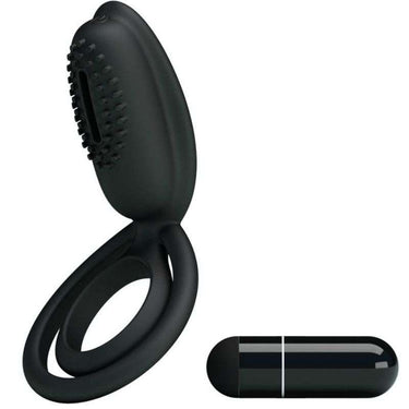 Anello Vibrante Pretty Love Esther in Silicone Nero per Stimolazione